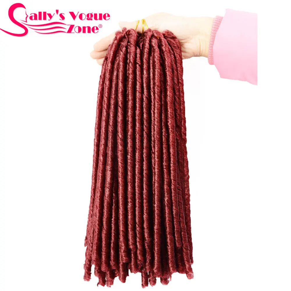 Sallyhair 14 cali 70 g/paczka szydełkowane syntetyczne warkoczyki z włosów rozszerzenie Afro fryzury miękkie Faux Locs brązowy czarny gruby pełny