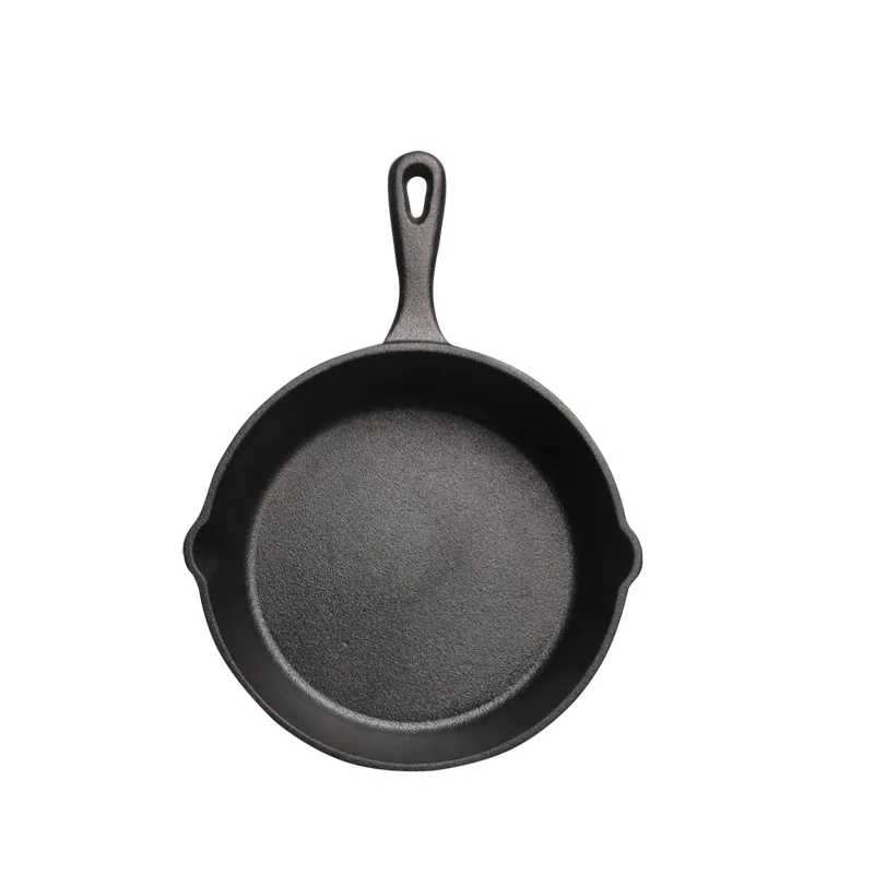 

Pre-Seasoned 16m Cast Iron Skillet Fry Pan with Silicone Handle Nonstick Griddle Grill Cookware Black (frypan-long handle)