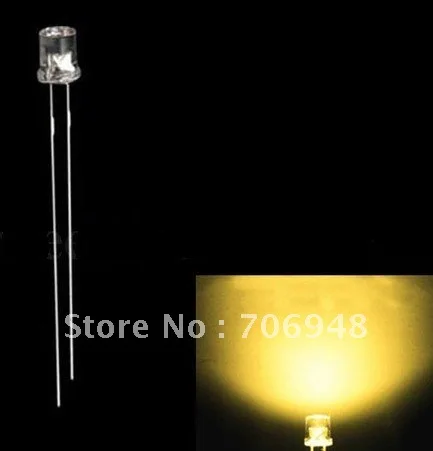 3mm Flat top Warm White LED diode