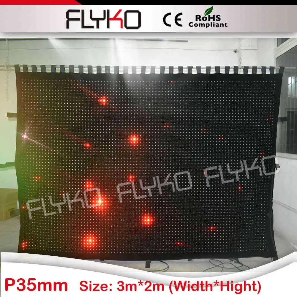 christmas decoration lights flexible high resolution P35mm led video curtain Flightcase Shipping