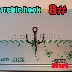 2015spring  hot 35647treble hooks 8#  quantily 500pcs Specialty hooks High-carbon steel