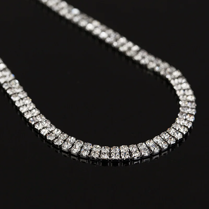 Women Sparkling Rhinestone Crystal Necklace Earrings Set Charm Wedding Bridal Jewelry Set Charms Jewelry Wholesale Gifts #N164