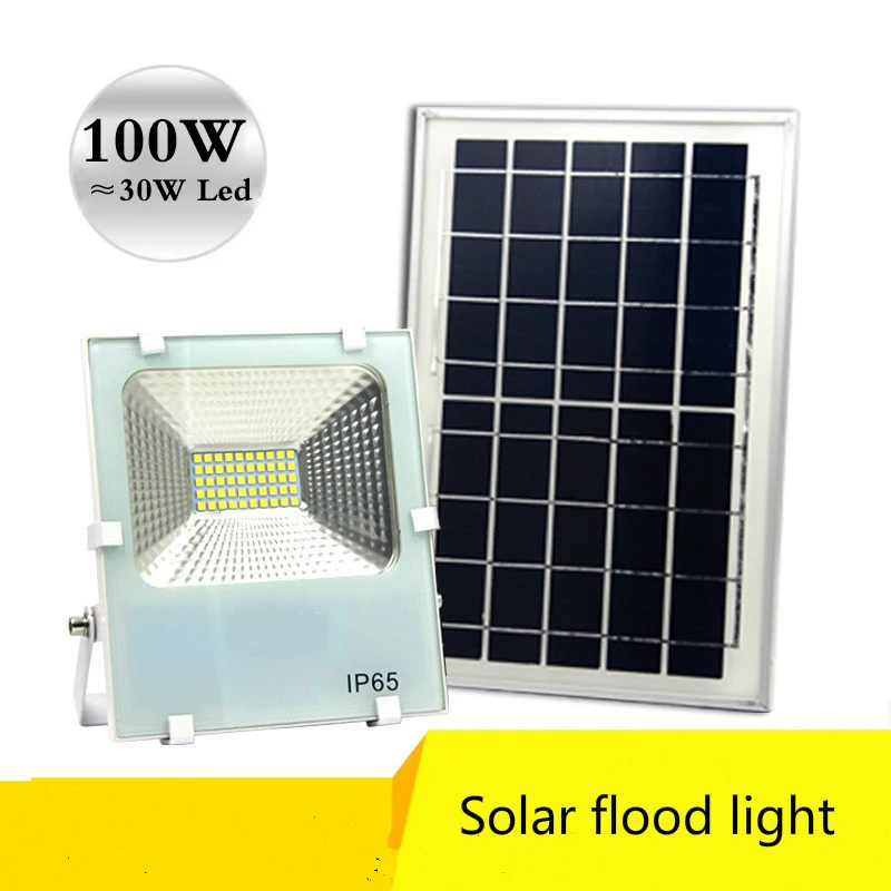 

Solar Flood Light 30 50 100 W brightness Garden Street Factory Stall Garden Outdoor Spot Light Smart Lights