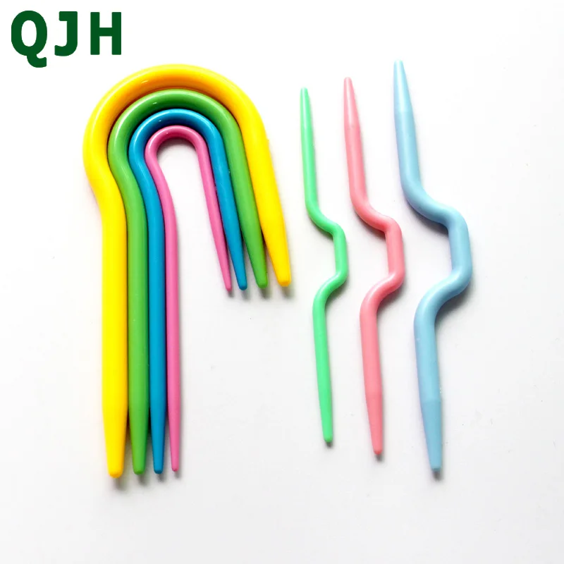 

High quality Scarves sweater Knitting Needles U-shaped curved needle export Knitting twist pin plastic twist-pin Weave tool 7pcs