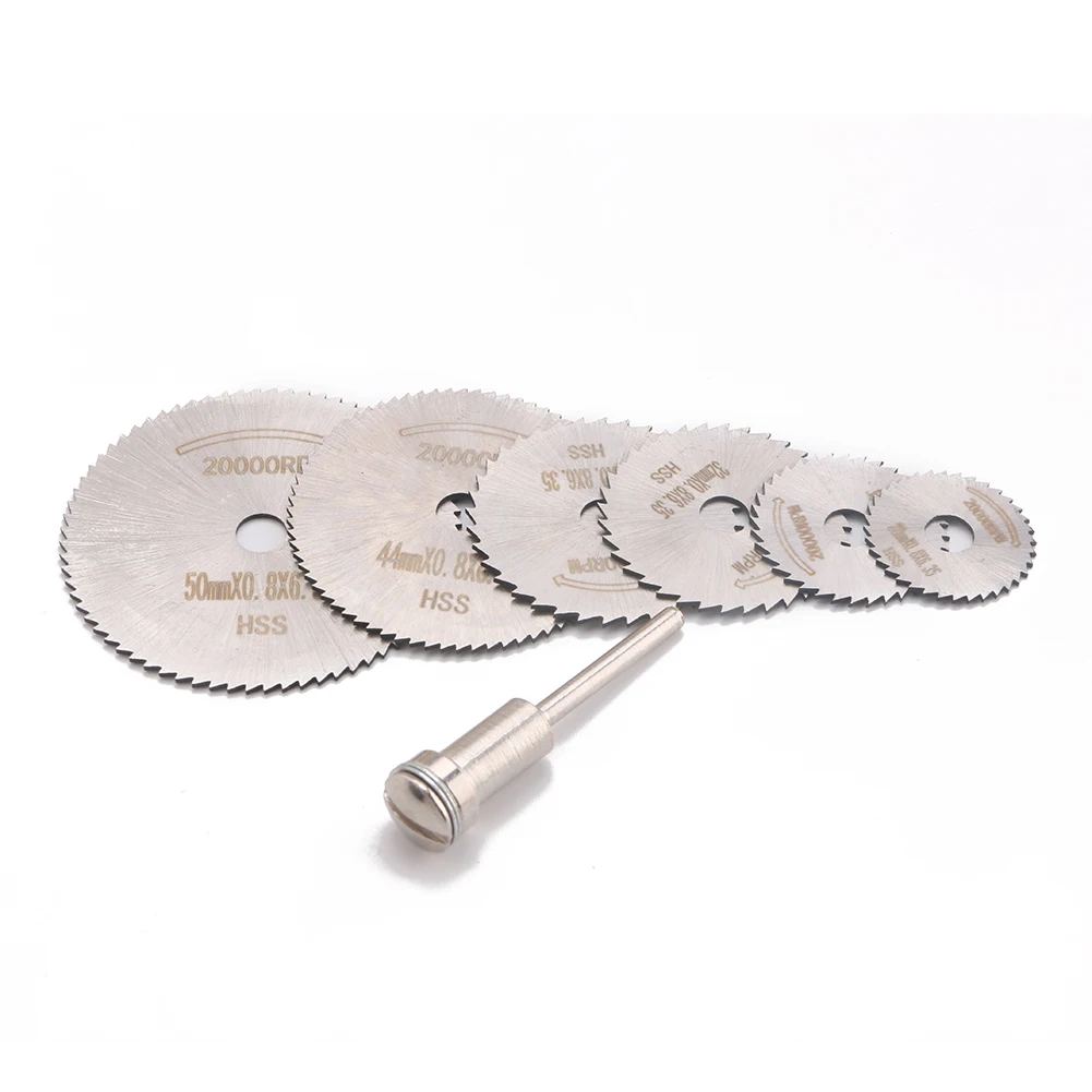 

7pcs Circular Saw Blades Cutting Disc 22MM-50MM Mandrel Set for Dremel Rotary Cutter Tool