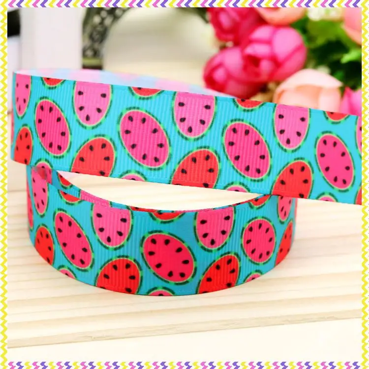 

7/8 дюймов, корсажная лента с принтом арбуза, материал, головные уборы, украшения для рукоделия, оптовая продажа OEM 22 мм P4489