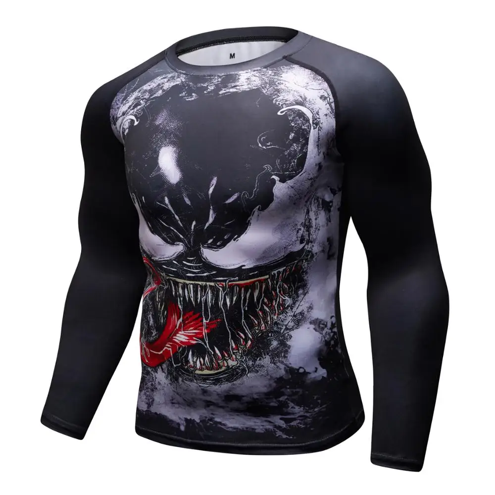 Zestaw bokserski koszulka kompresyjna + spodnie Venom Rashguard KickBoxing obcisła sportowa koszulka spodnie Muay Thai MMA mężczyźni strój na