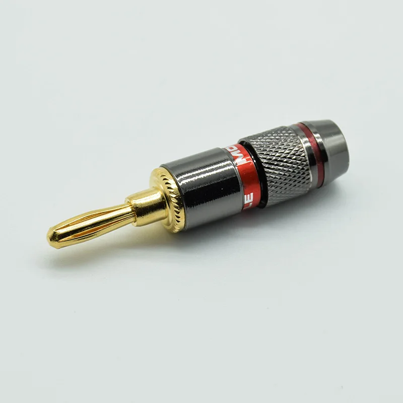 2PCS/1pair red black 24K Gold Plated Pure Copper Zinc Alloy Monster Banana Plug Connector Audio Power Speaker Plugs Connector