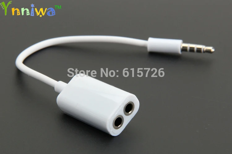 100 قطعة/الوحدة أسود/أبيض 3.5 مللي متر واحد في اثنين من الأزواج الصوت خط ياربود سماعة سماعة سماعة الفاصل للهاتف 6 5 ثانية 4 ثانية MP3 MP4 #2