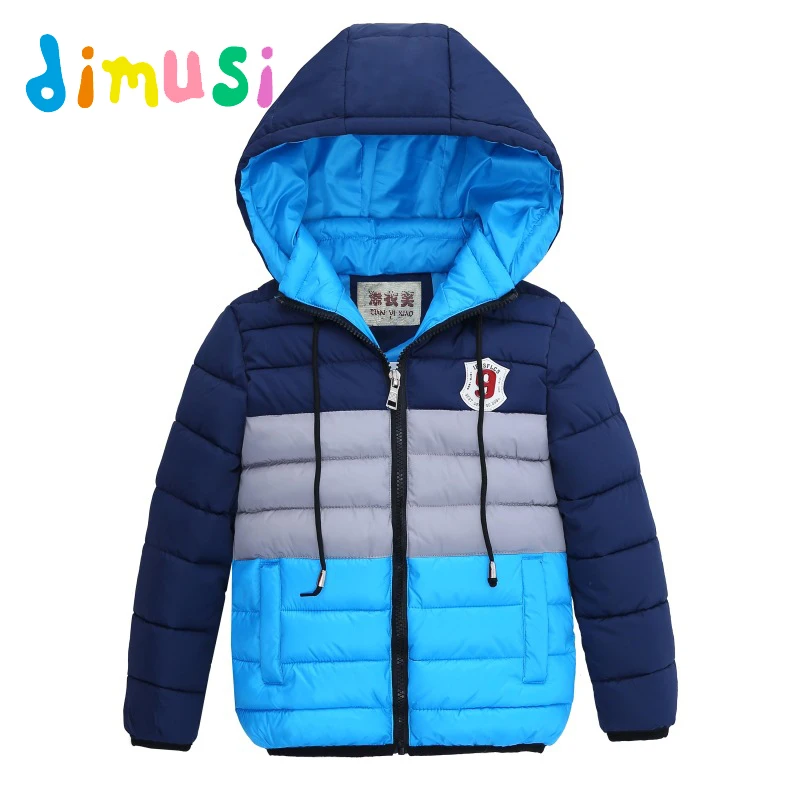 Autumn Winter Boy's Padded Jackets Outdoor Cotton Thick Warm Hooded Parka Children Kids Down Warm Zipper Jackets Clothing