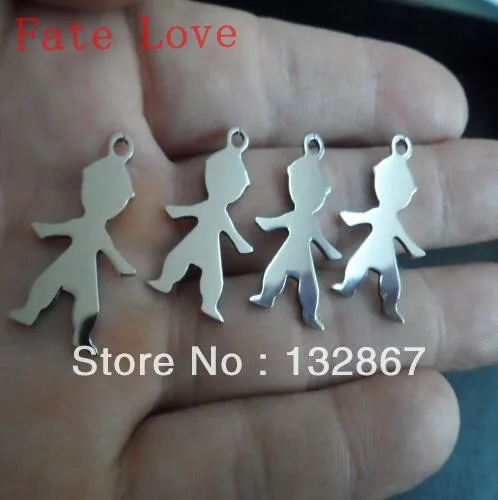 Fate Love Lot 10pcs BABY BOYS charms stainless steel pendant necklace Jewelry finding for DIY   High polished accessories