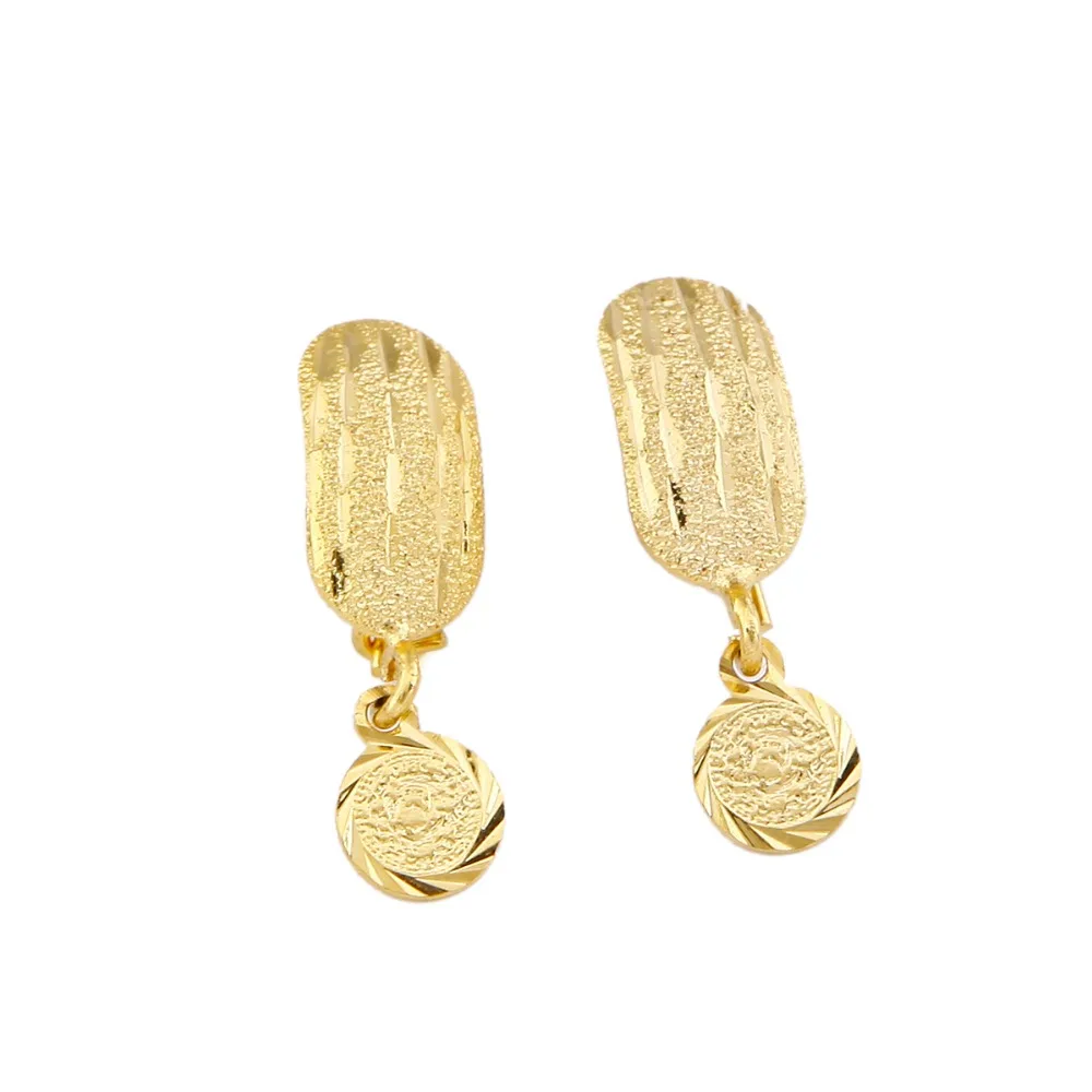 Africa Coin Earrings For Women Girl Gold Color Small Dubai Metal Coins Earrings Arab Middle Eastern Jewelry