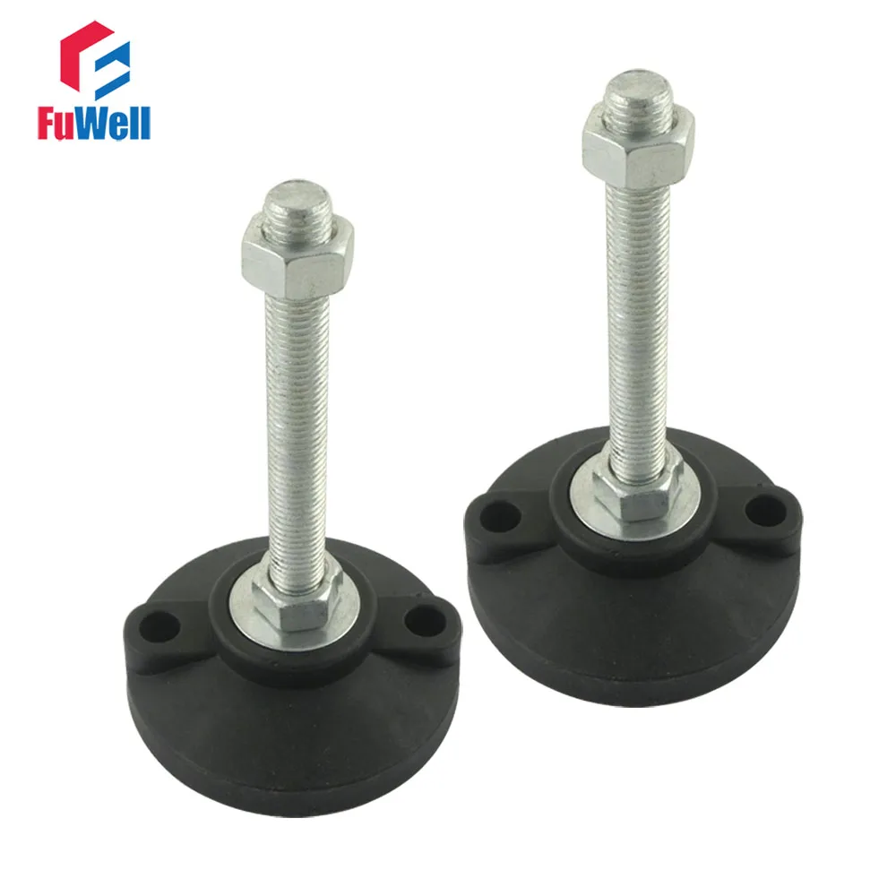 

2pcs M18 Thread Leveling Foot 100/120/150mm Length Adjustable Foot Cups Reinforced Nylon Base 100mm Diameter Articulated Feet