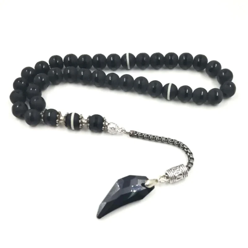 Tasbih Crystal with agates tassel Popular style Crystal Black color prayer beads 33 66 99beads stone Rosary