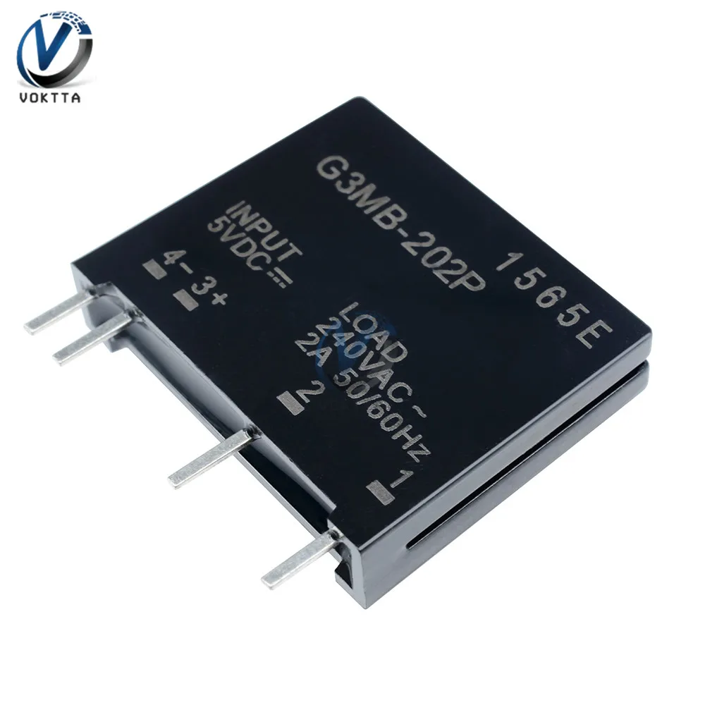 1 sztuk G3MB-202P 5V moduł przekaźnika G3MB 202P DC-AC PCB SSR w 5V DC Out 240V AC 2A przekaźnik stanu stałego przekaźnik opóźnienia przekaźnika