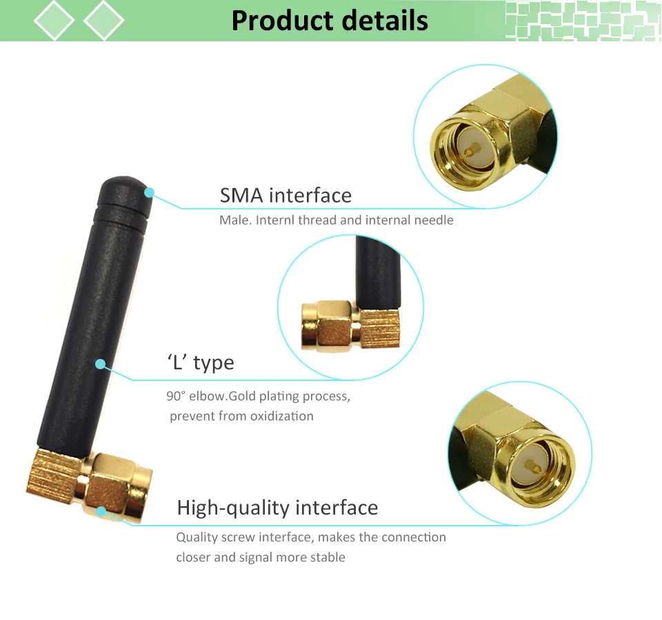 10 Stück/Set 868MHz Antenne mit 2dBi Verstärkung, SMA-Stecker, 915MHz LoRa-Antenne PX1 zu SMA-Buchse Verlängerungskabel für LoRaWAN 868 Funkempfänger – Detail 7