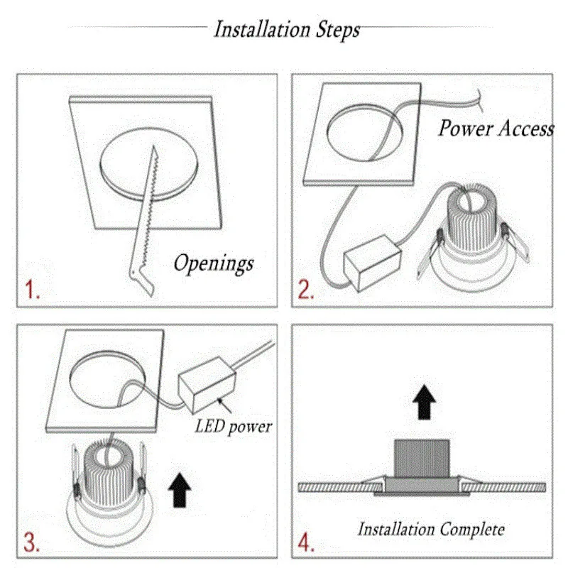 Epistar-Lámpara led redonda de techo, foco empotrable regulable de 6w, 9W, 12w, 15W y 21W, 110V-220V