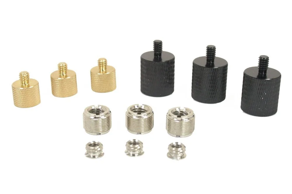 5/8 + 3/8หญิง1/4 "ด้ายชายสกรู-12 Pc ชุดสกรูแปลงสำหรับกล้องไมโครโฟน