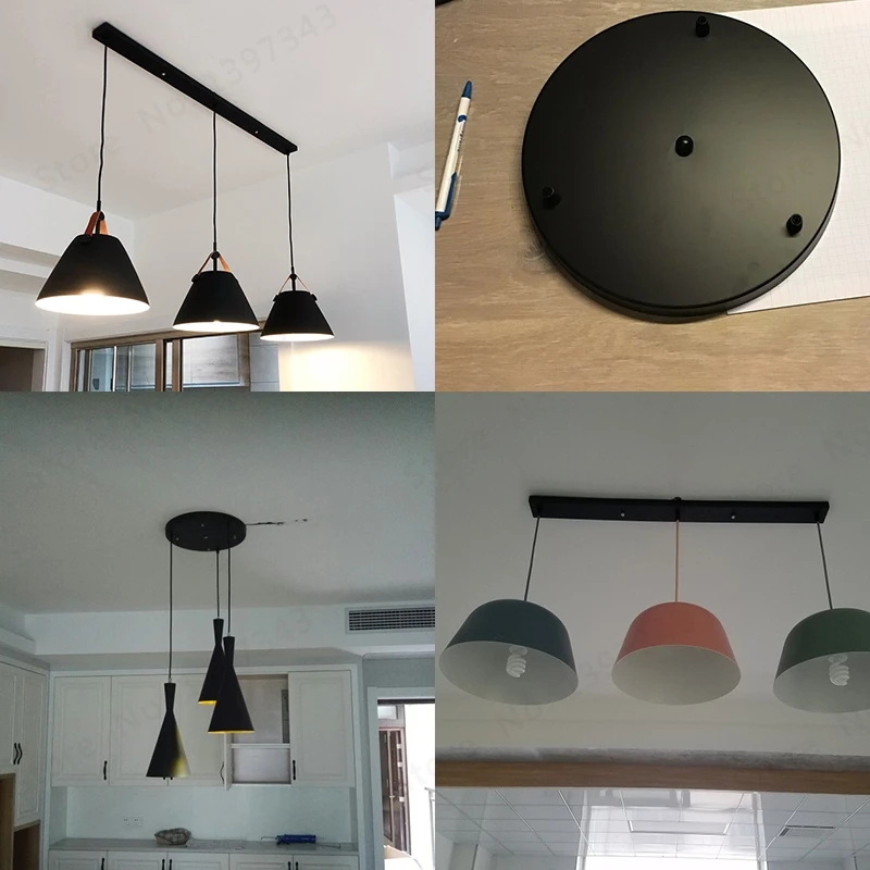 GZMJ Only ceiling Plate  Accessory 3 Lamps Bar Long Round Ceiling Mounted Plate Canopy Customize for Pendant lights Hanglamp DIY