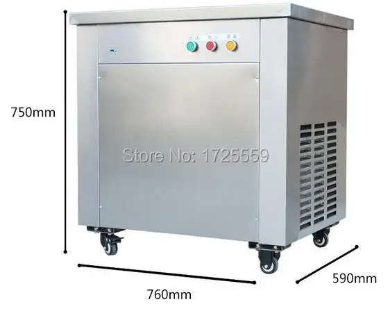 2016 fried ice cream roller machine single pan with 6buckets Ice Cream Roller rolling Rolled Flat fried ice cream machine