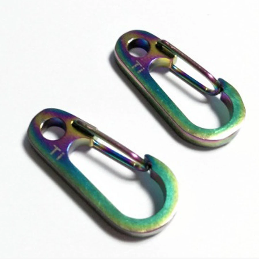 10 pcs EDC Outdoor camping hiking Tool Titanium TC4 spring buckle alloy Carabiner Snap Clip Hook keychain Quickdraw buckle J077