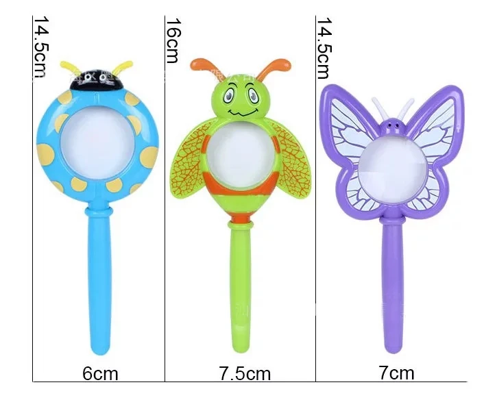 Children Toy Handheld Acrylic Lens Hand Magnifier Kids Bee Shape Magnifying Glass Loupe