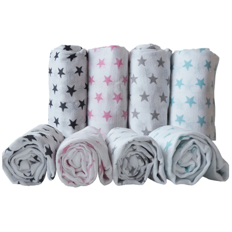 4 Pieces Newborn Muslin Diapers Baby Cotton Nappy Reusable Diapers Repeated Use Gauze Cloth Nappies 70*70 CMm