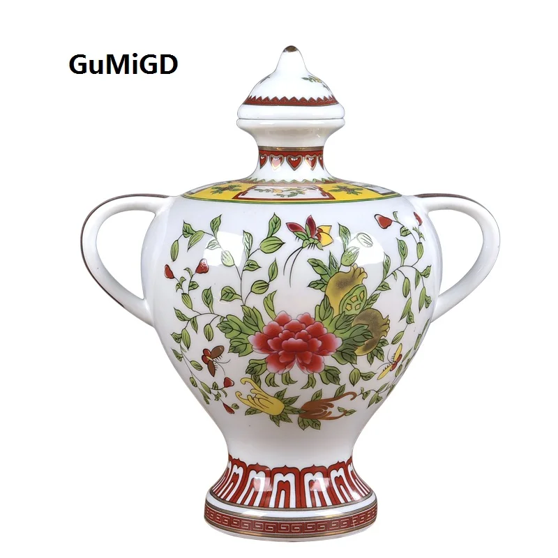 Jingdezhen ceramic wine tank bottle wine jar 1.5kg sealed empty wine pot homemade wine set liquor  household