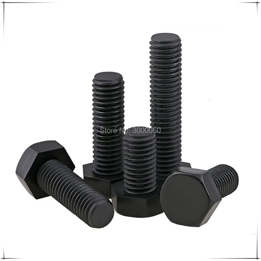 DIN933 M4 M5 Fully Threaded Black Nylon Plastic Insulation Bolt Hex Bolt Hex Head Screw 200pcs/lot