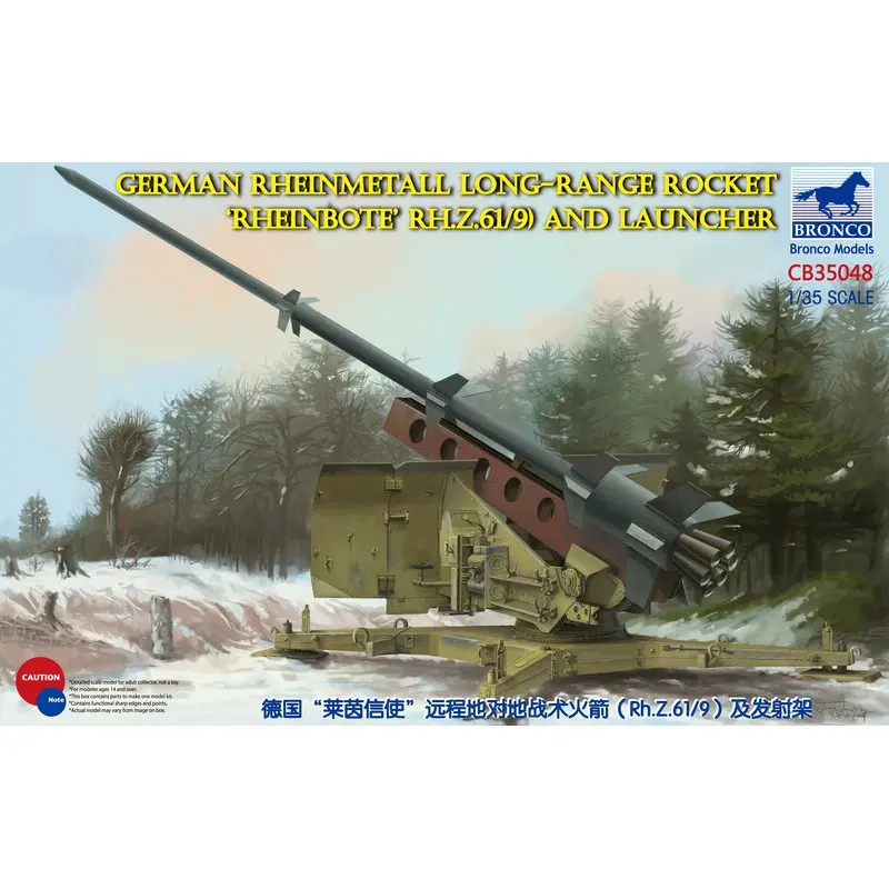 BRONCO CB35048 1/35 German Rheinmetall Long-Range Rocket 'Rheinbote' & launcher - Scale Model Kit