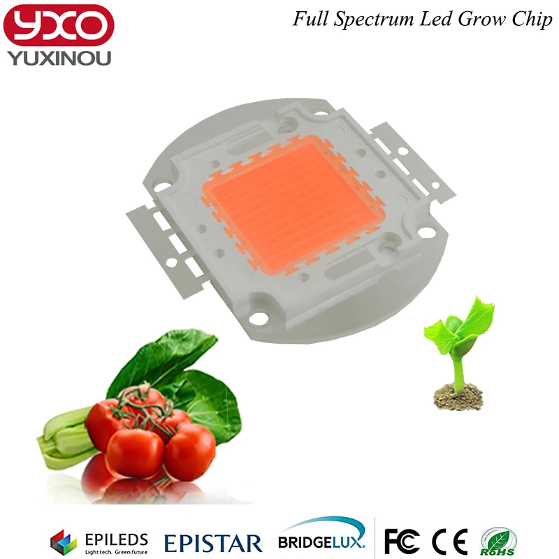 Chip de luz led para cultivo de plantas de interior, diodo de espectro completo de 50W y 100W, 30-34v, 3A, 1 unidad