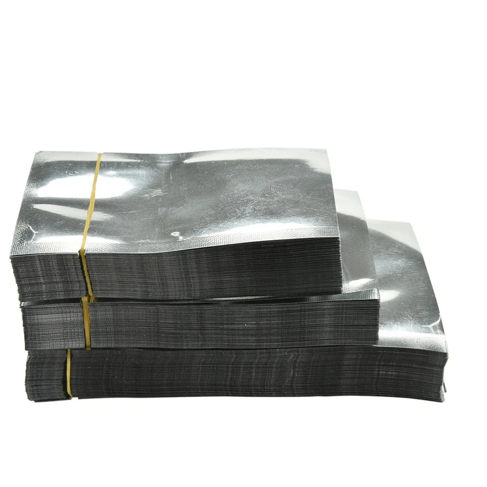 100 Pcs/lot Mylar Bag Vacuum Bags Silver Aluminum Foil Bag Pouch For Food Storage Aluminum Flat Bags 3 Sizes Wholesale