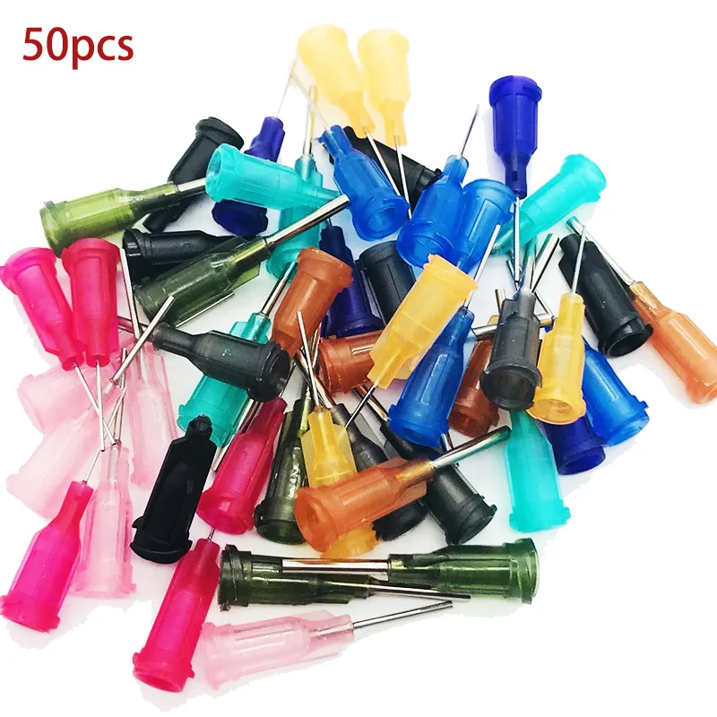 50pcs /Set Dispensing Needle Welding Fluxes For Welding Tools Suitable All  Glue Liquid  Solder Paste Adhesive Dispenser