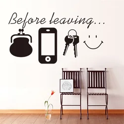 Before Leaving Reminder Wall Sticker For Home Decoration Bedroom Living Room Door Decor Decals Poster Mural Vinyl Daily Stickers