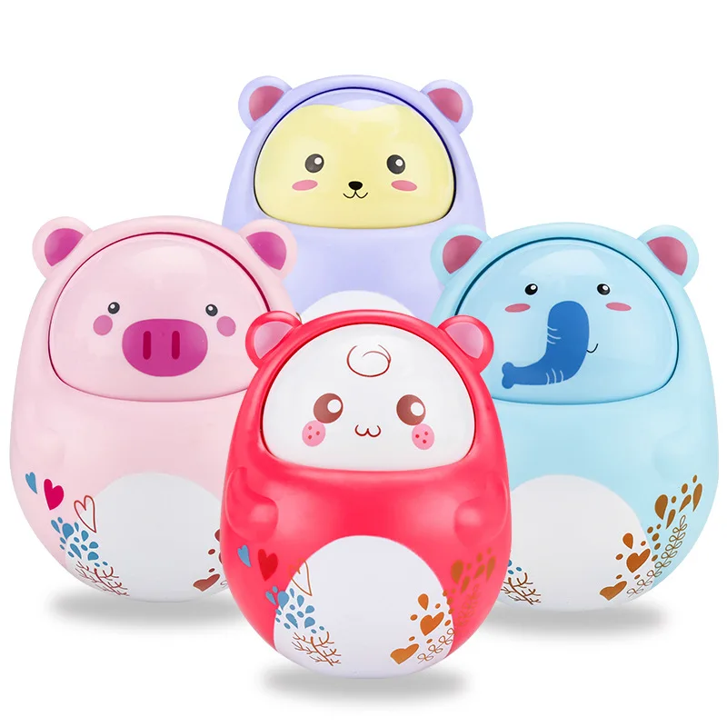 Brinquedos do bebê chocalhos nesting tumbler boneca bonito imagem dos desenhos animados doce sino música roly-poly aprendizagem educacional crianças presentes