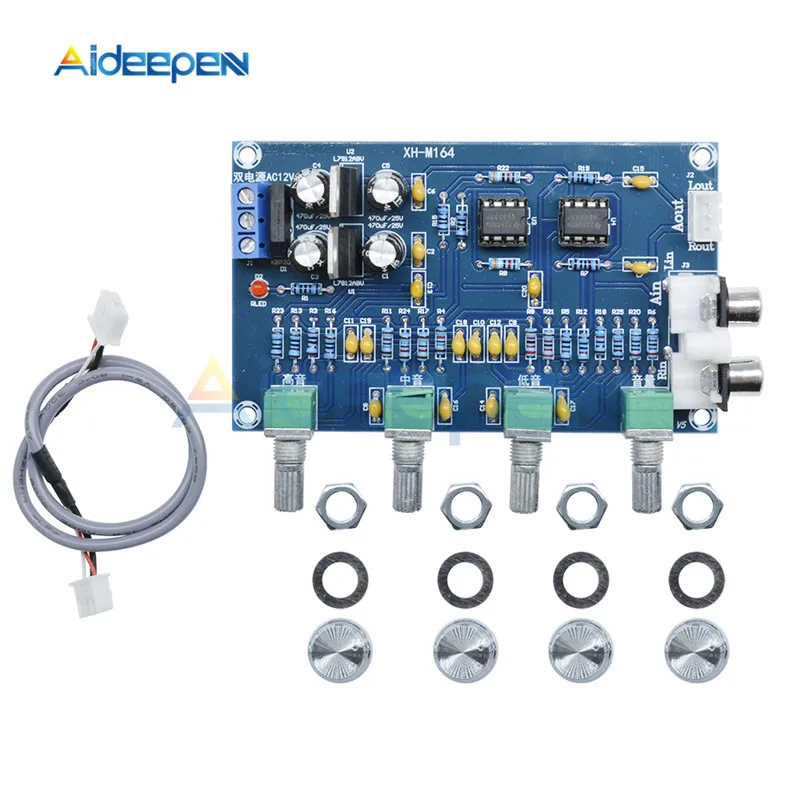 Imagem -04 - Placa Pré-amplificadora de Dois Canais Ne5532 Pré-amplificador Tonalidade Áudio 1224v ca Amplificador Interface com Cabo de Áudio 2543p