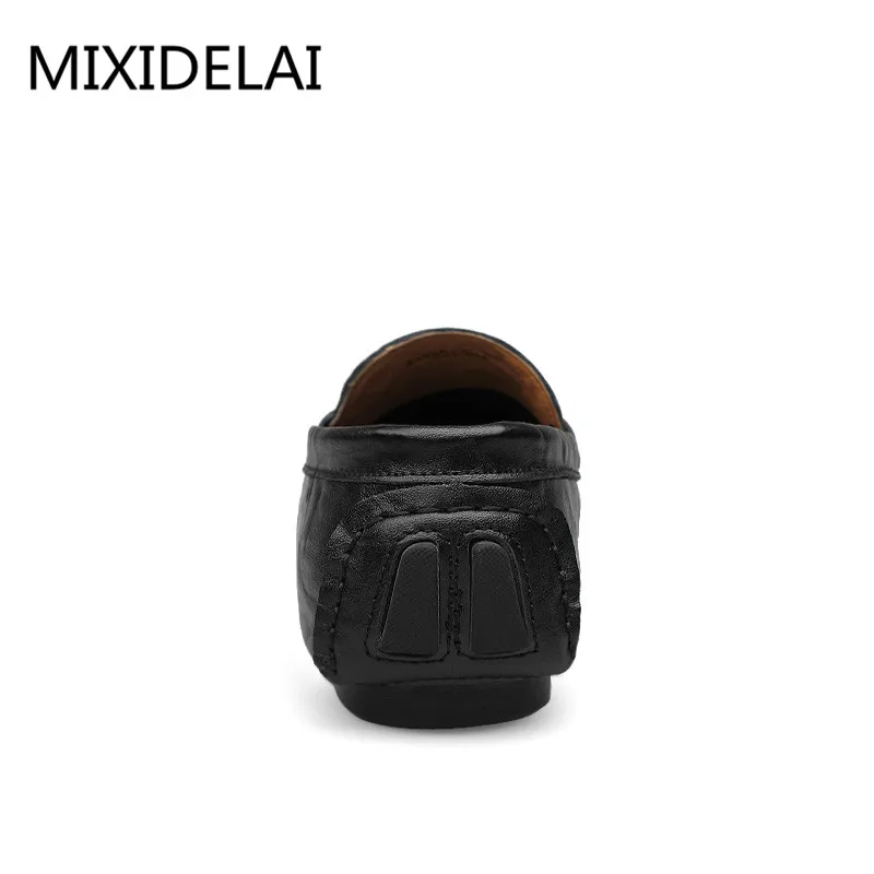 MIXIDELAI Soft Leather Men Loafers New Handmade Casual Shoes Men Moccasins For Men Leather Flat Shoes Big Size 36-48 Fashion