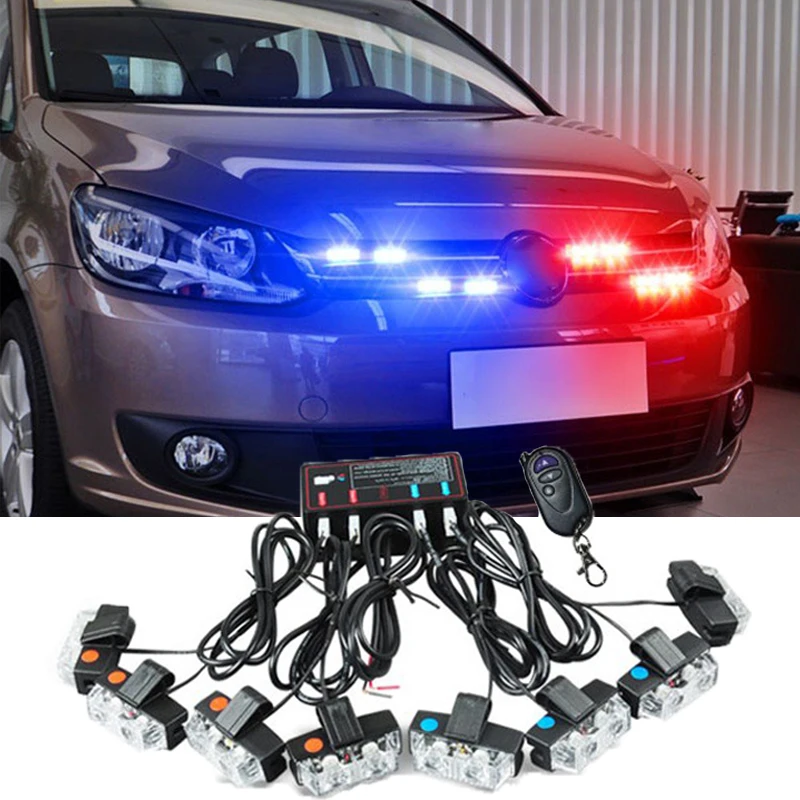 

Wireless Control 16W car strobe light flash Remote Control Strobe led warning light Working light DRL Police Caution pilot Lamp