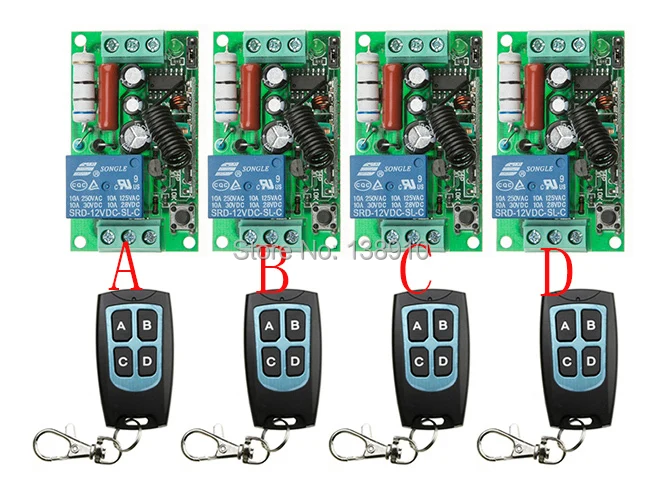 Universal AC220V 1CH 10A Remote Control Switch Relay Output Radio Receiver Module and Waterproof Transmitter Toggle Momentary