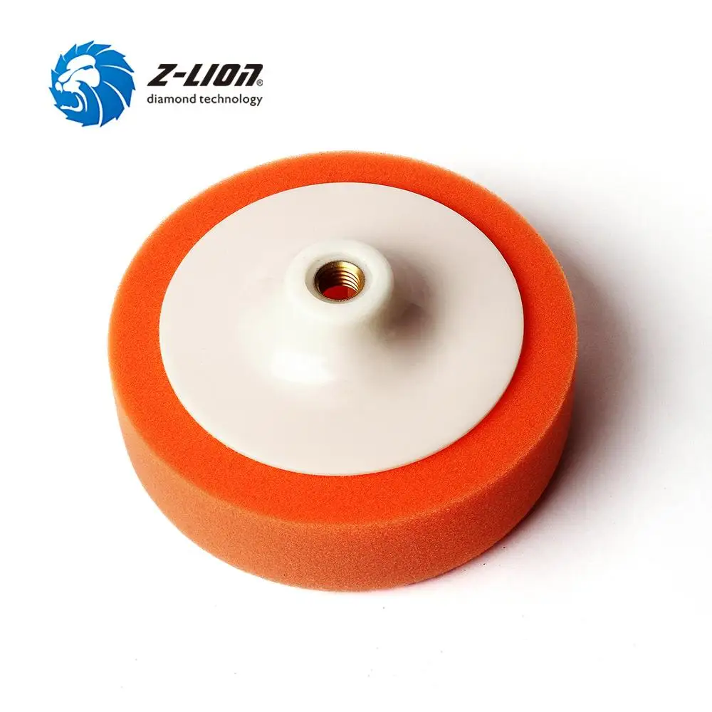 Z-LION 6Inch Sponge Polishing Pad Auto Car Polishing Buffing Wheel Waxing Orange Black Polishing Plate M14 M16 Thread Power Tool