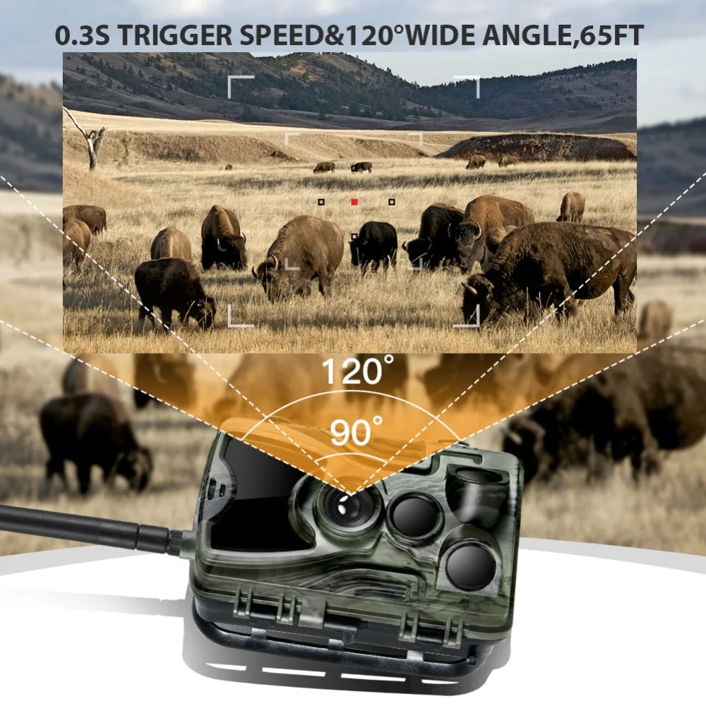APP Trail Kamera Cloud Service 4G Jagd Kameras HC801PRO-LI Mit 5000Mah Ladegerät Batterie 30MP 4K Nachtsicht foto Fallen – Detail 5