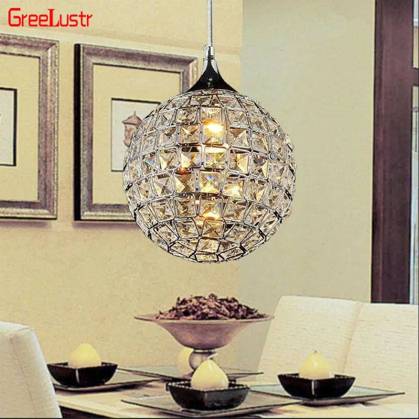 

Nordic Round Crystal Ball Led Pendant Lights Hanglamp Lustres Light Fixtures for Living Room Bedroom Loft Industrial Luminaires