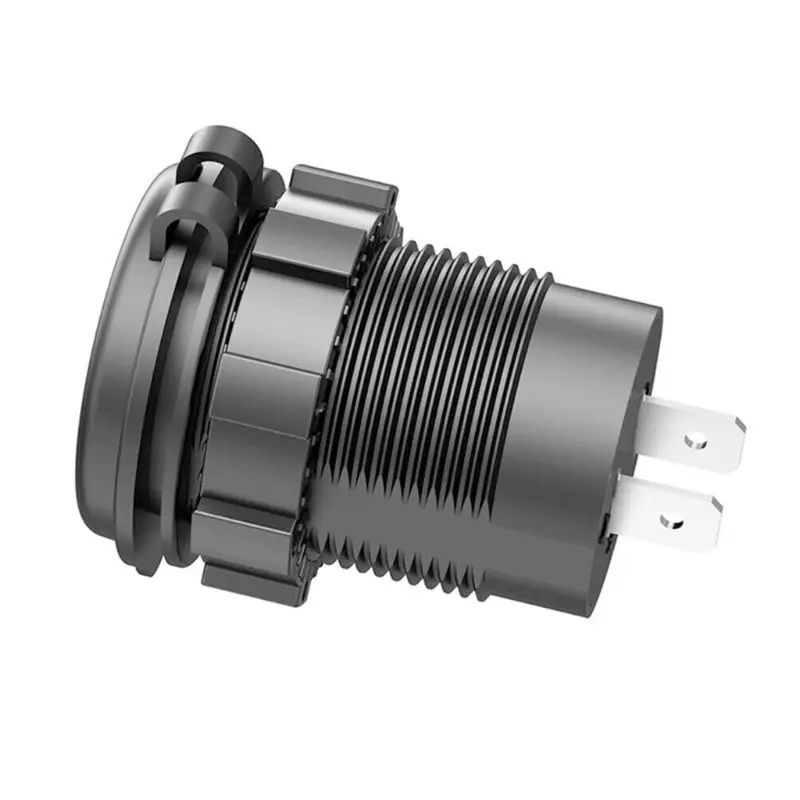 Adaptador de toma de corriente con pantalla de voltaje para coche, Cargador USB de 5V, 2.1A, resistente al agua, doble puerto, voltímetro, 12-24V