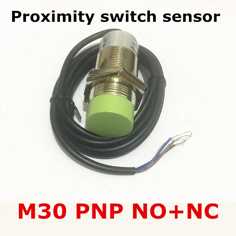 High quality cylinder type M30 PNP NO+NC proximity inductive sensor switch DC6-36V 4 wires, detect sensor detect distance 15mm