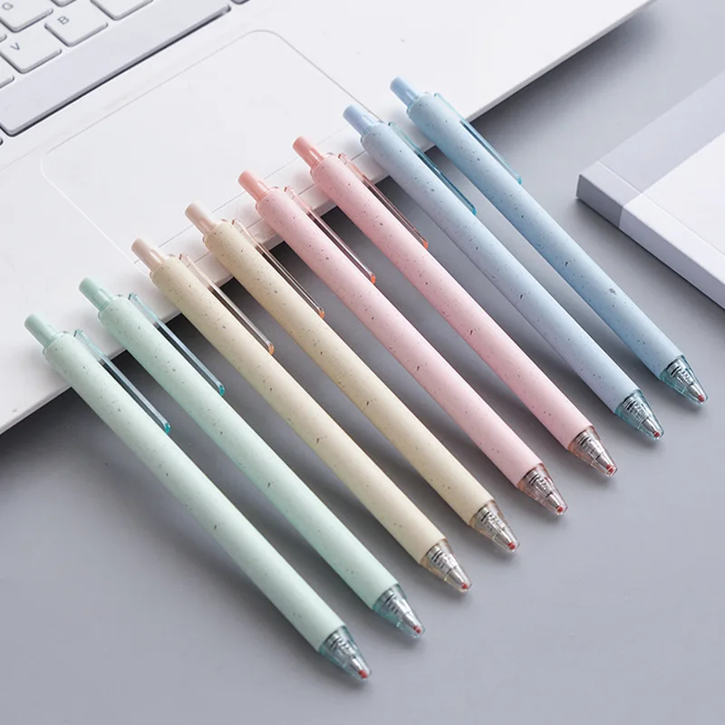 

48 Pcs Eco-friend Nature Gel Pen 0.5mm Black Color Pens for Writing Stationery Office Accessories School Student Supplies