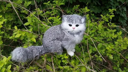 

gray simulation cat polyethylene & fur new cat model gift about 19x15cm166