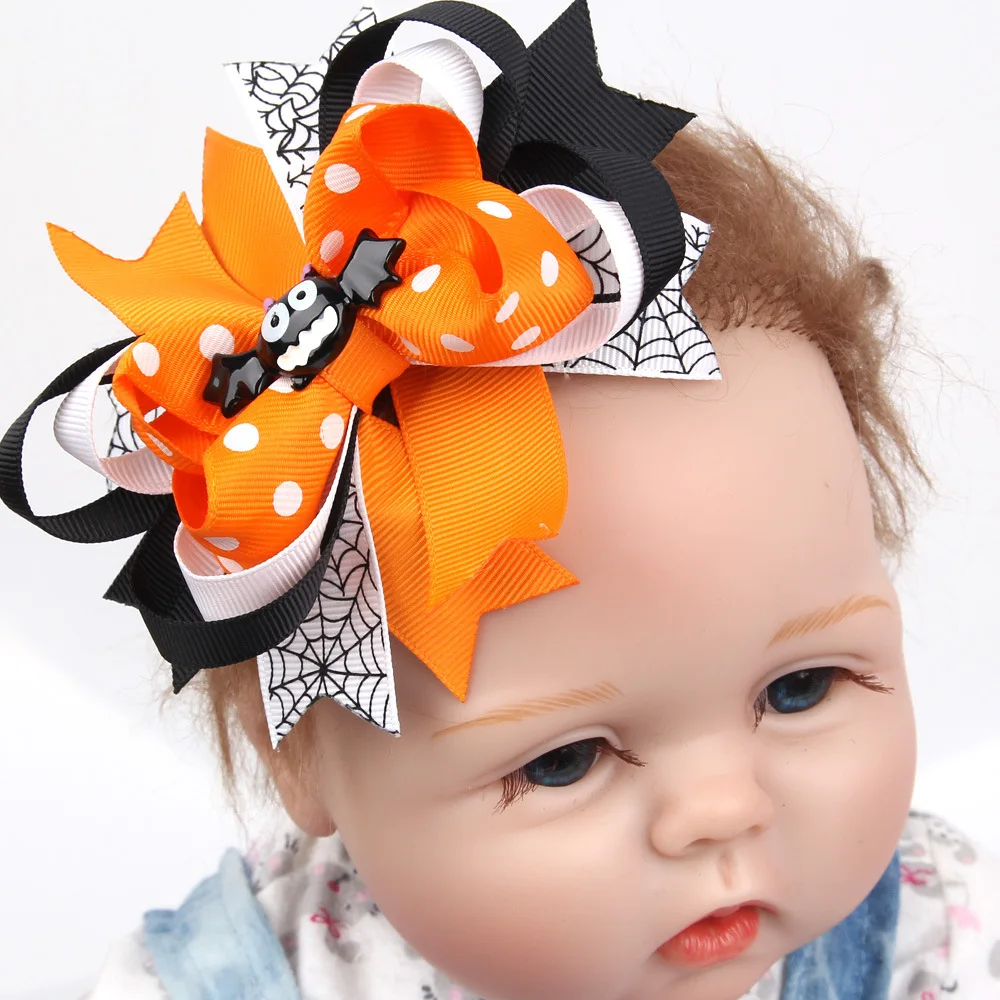 Halloween Bat Ghost Pumpkin Baby Girl Hairpins Hairclip Newborn Kids Children Hair Accessory Hairbands Photography Clothing