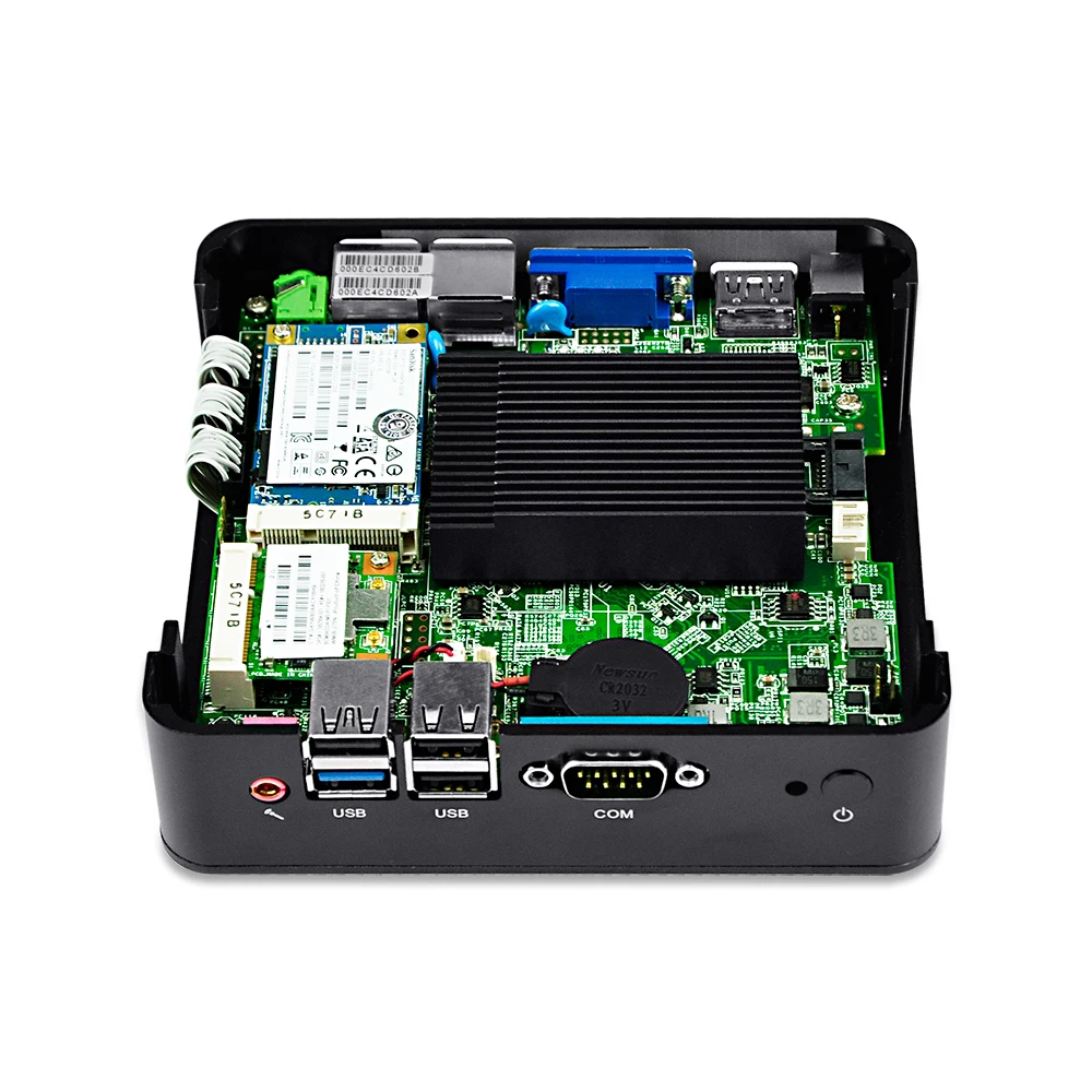 Qotom-Mini Pc sin ventilador OEM/ODM, Q192P/Q190P, con Celeron N2920/J1900 a bordo, 1080P, 4 puertos serie, doble Lan, reproductor Multimedia