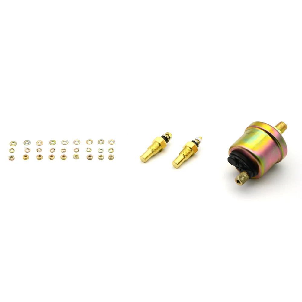 3 IN 1 Kit Gauges 52mm Water Temp Oil Pressure Oil Temp Gauges Chrome Housing White Face With Sensor