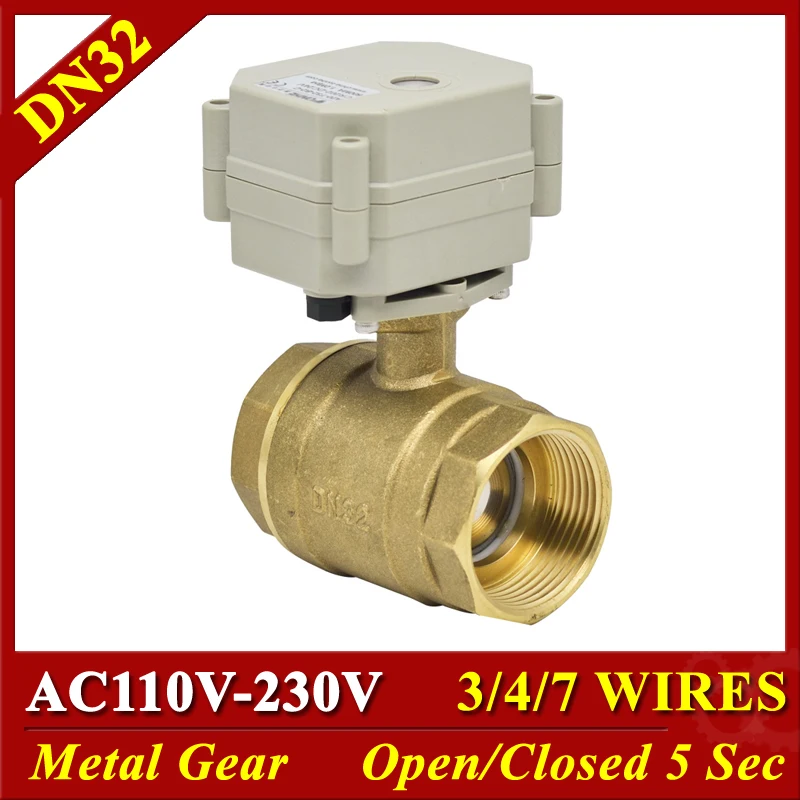 

11/4" Motorized Ball Valve 29mm bore AC110-230V 3/4/7 wires DN32 Automatic Control Ball Valve for water works